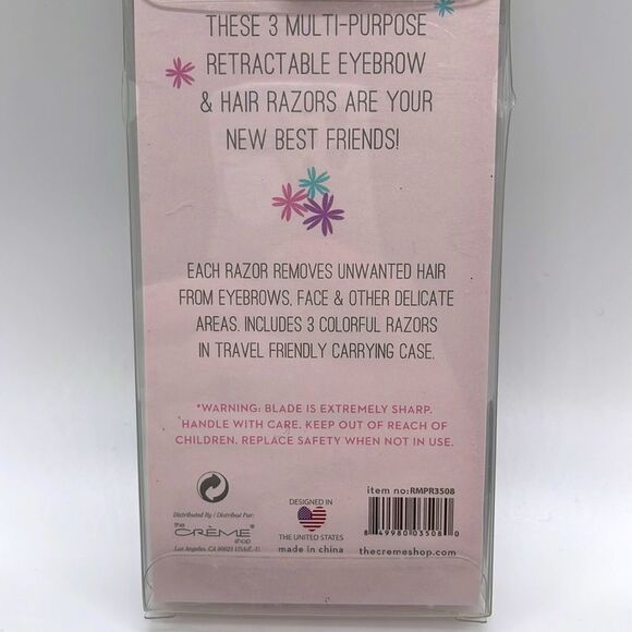 NIB the Creme Shop Retractable Multi-Purpose Razors for Brows, Face, Bikini - Picture 3 of 3